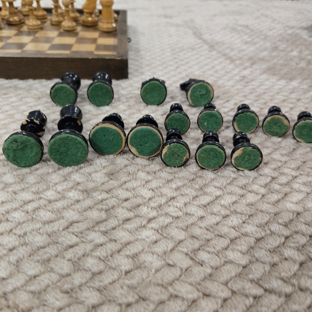 Vintage Wooden Checkers Backgammon Set Folding Board Games Rustic Decor. - Picture 13 of 16